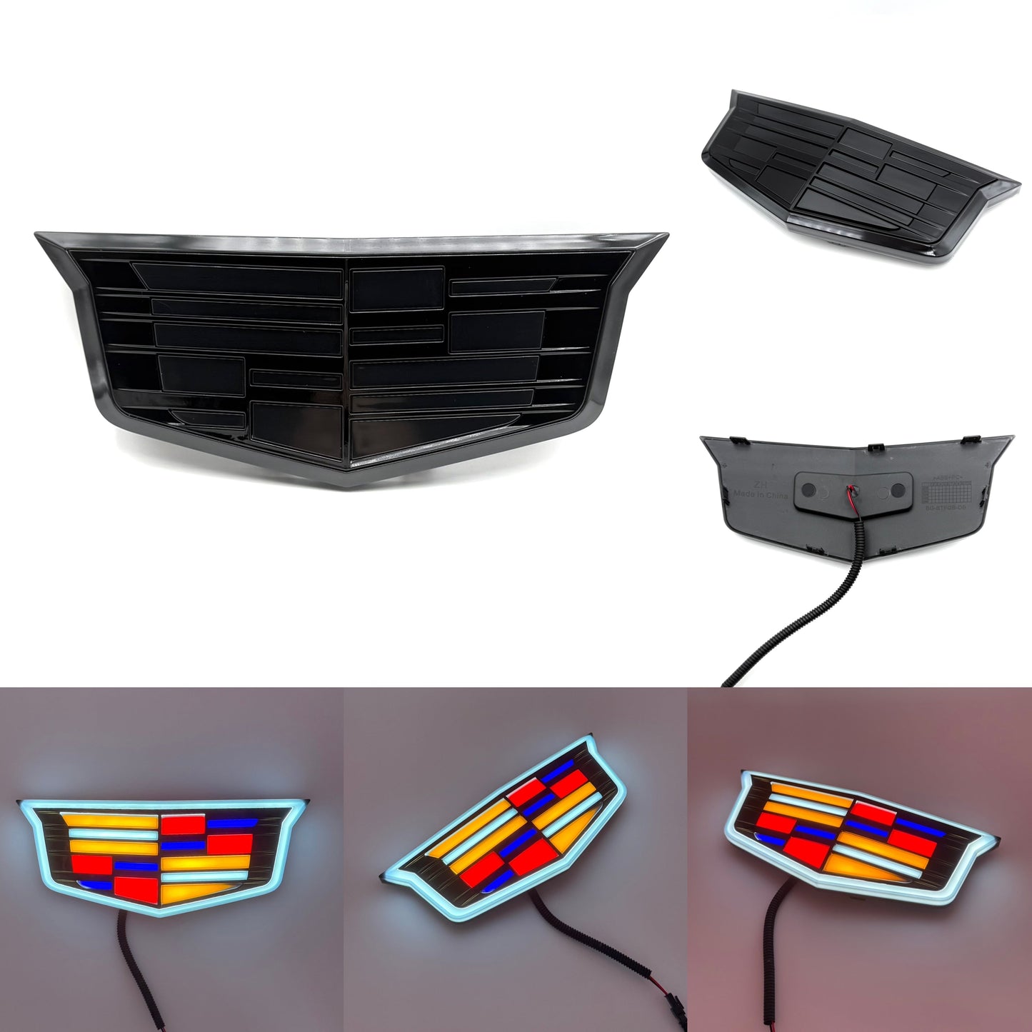 Cadillac Logo Front Grille LED Luxury Metallic Dynamic Crystal Illuminated Emblem Not Compatible with ACC Radar