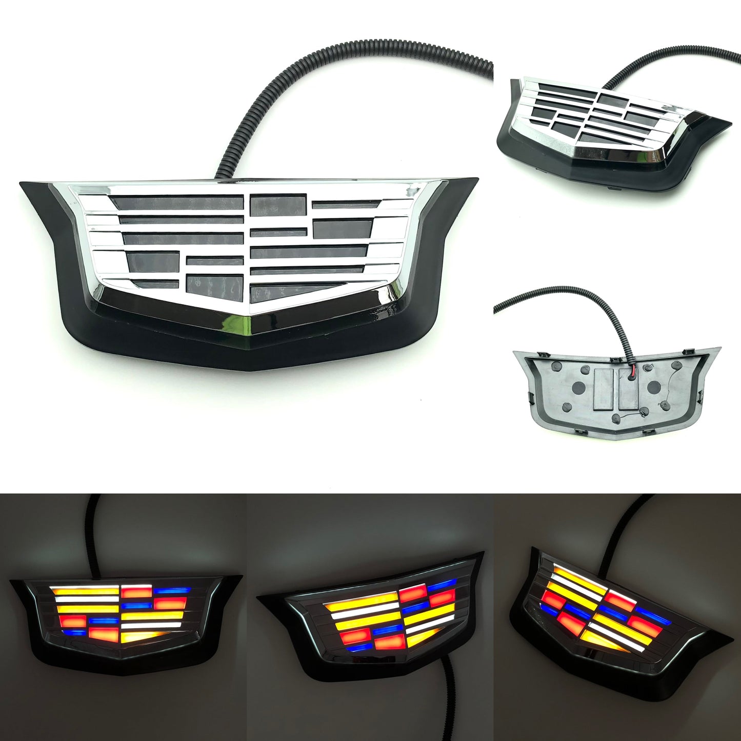 Cadillac Logo Front Grille LED Luxury Metallic Dynamic Crystal Illuminated Emblem Not Compatible with ACC Radar