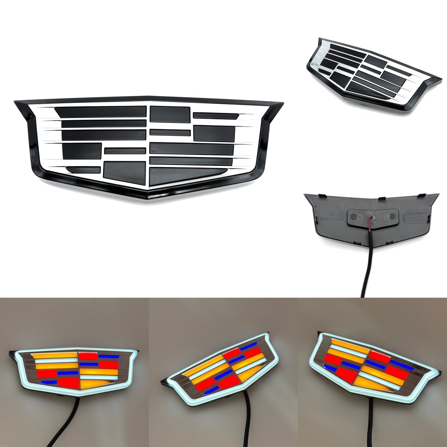 Cadillac Logo Front Grille LED Luxury Metallic Dynamic Crystal Illuminated Emblem Not Compatible with ACC Radar