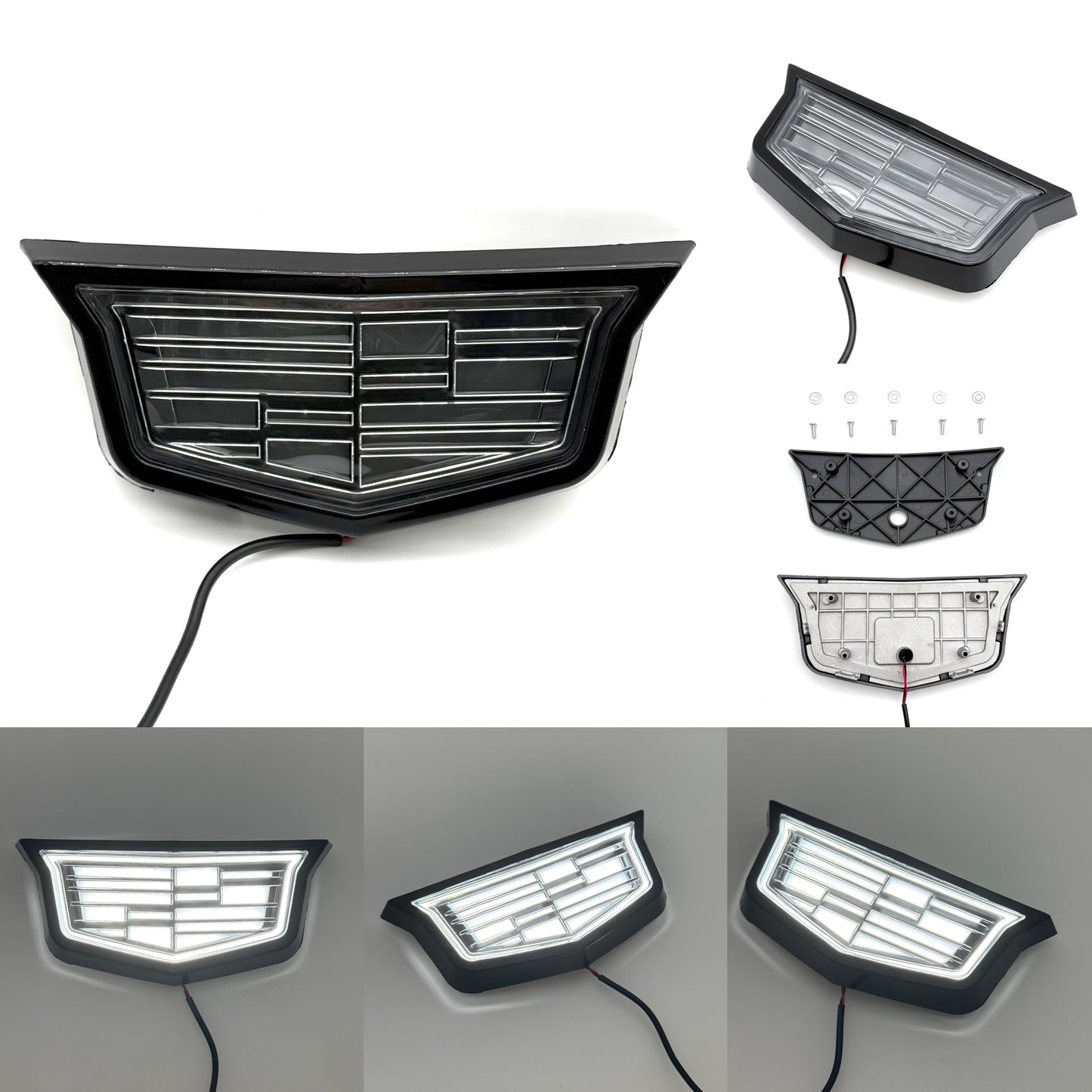 Cadillac Logo Front Grille LED Luxury Metallic Dynamic Crystal Illuminated Emblem Not Compatible with ACC Radar