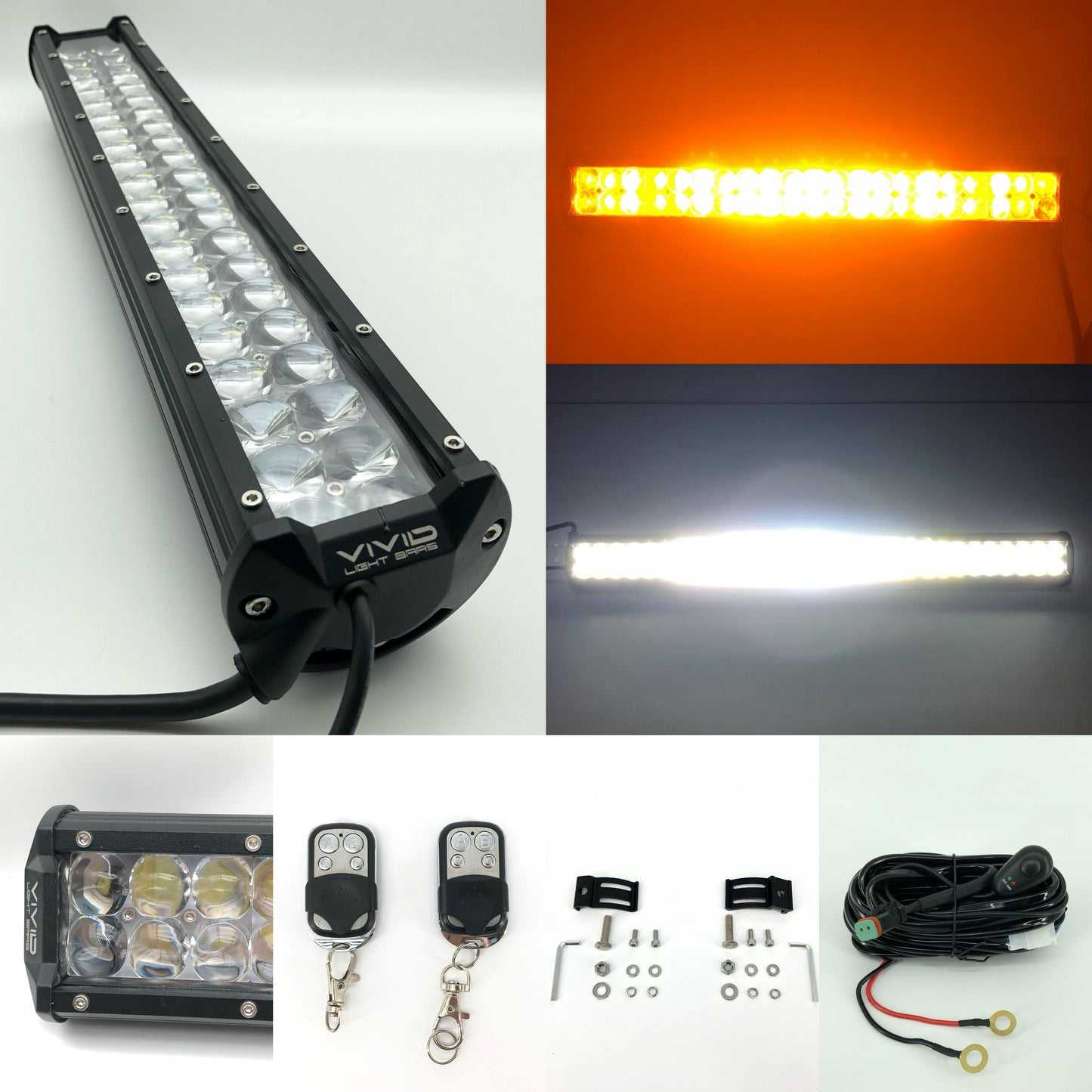 Dual Color 4D LENS Strobe Led Light Bar with Slide Bracket