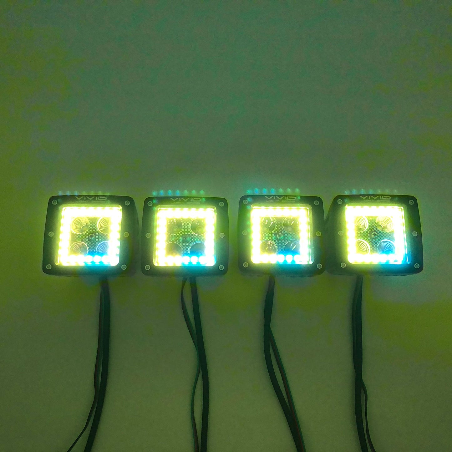 3.2'' Strobe LED Pods with RGBW Chasing Halo Rings
