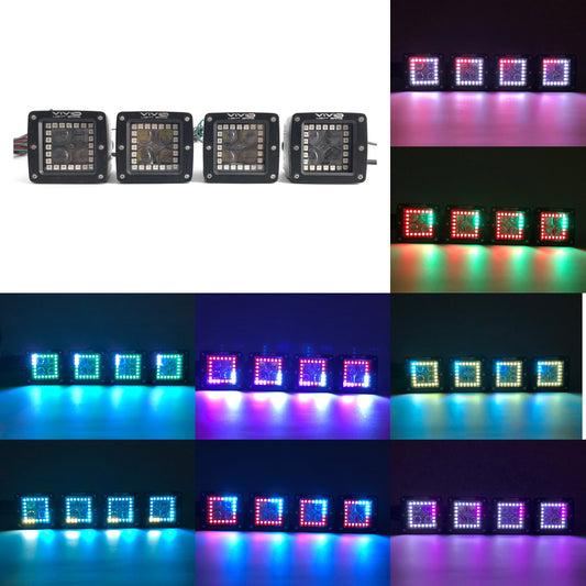 3.2'' Strobe LED Pods with RGBW Chasing Halo Rings
