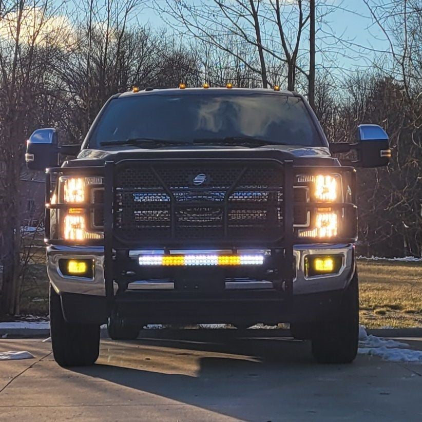 Dual Color 4D LENS Strobe Led Light Bar with Slide Bracket