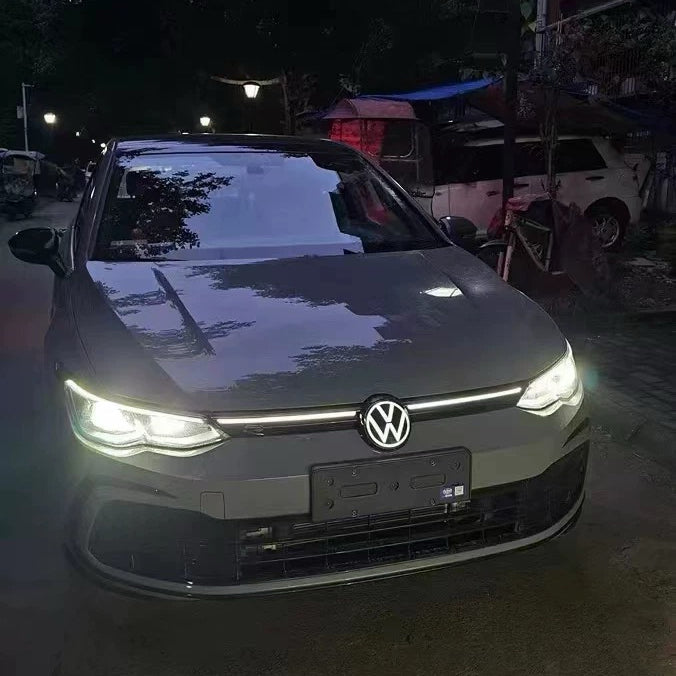 Volkswagen logo front grill LED mirror illuminated emblem ACC radar compatible
