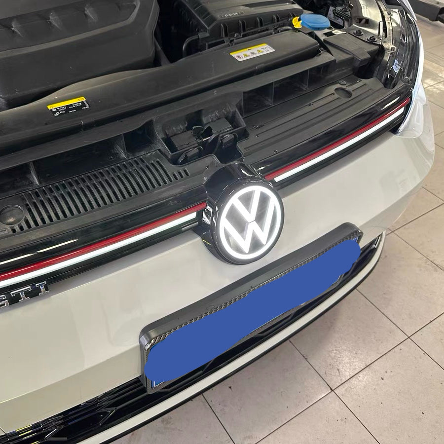 Volkswagen logo front grill LED mirror illuminated emblem ACC radar compatible